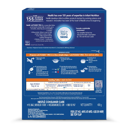 Lactogen Pro 3, Follow-Up Formula With Iron, Whey Protein And Vitamins, After 12 Months Up To 18 Months, Bag-In-Box Pack, 400g, Powder