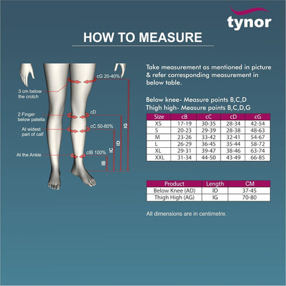 Tynor D.V.T. Stocking Thigh High (Pair),1 Pair