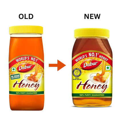 Dabur Honey - 250g | 100% Pure | World's No.1 Honey Brand with No Sugar Adulteration | For Fitness & Health | Natural Immunity Booster | 100% Indigenous | Rich in Antioxidants & Minerals