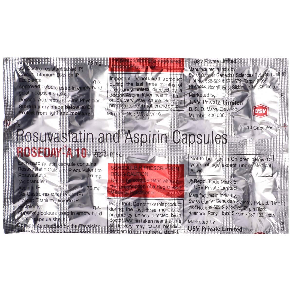 Roseday-A 10 - Strip of 10 Capsules