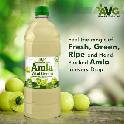 AVG Amla Vital Green Juice (1000ml) Amla Juice from Fresh & Green Amla, Packed with Immunity Boosting Vitamin C, Natural Antioxidant & Detox