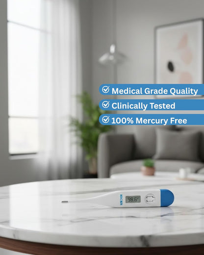 Hicks DT-10 Digital Thermometer for Fever | Clinical Accuracy Digital Medical Thermometer for Adults & Kids   (1count)