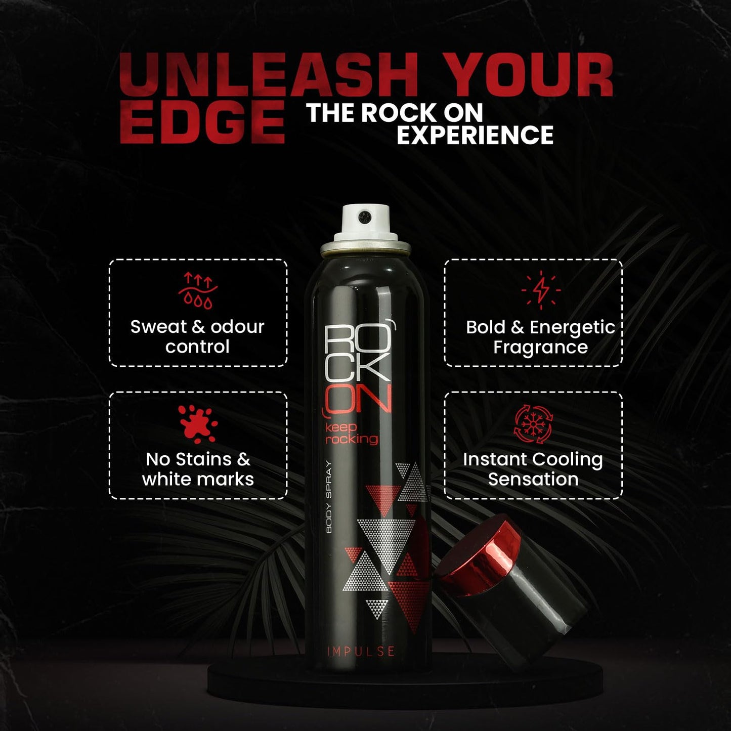 Rock On Impulse Deodorant-150ml| Long-Lasting Fragrance | Unisex Body Spray for Odor Control