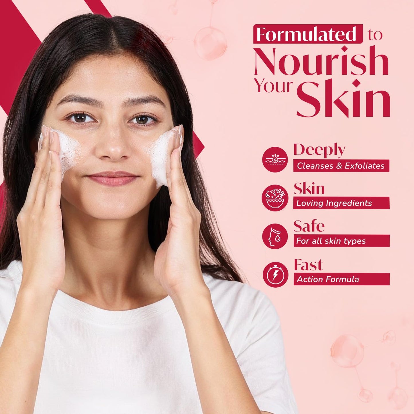 Meglow Women Facewash for Instant Glow & Deep Cleansing | Enriched with Vitamin C & Aloe Vera for Bright and Refreshed Skin | Gently Cleanse Dirt & Dead Skin Cells | 70g