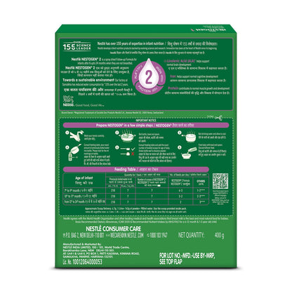 NESTOGEN 2 Follow-Up Formula For 6+ Months, Calcium & Phosphorus, 400G Box,Powder,Infant