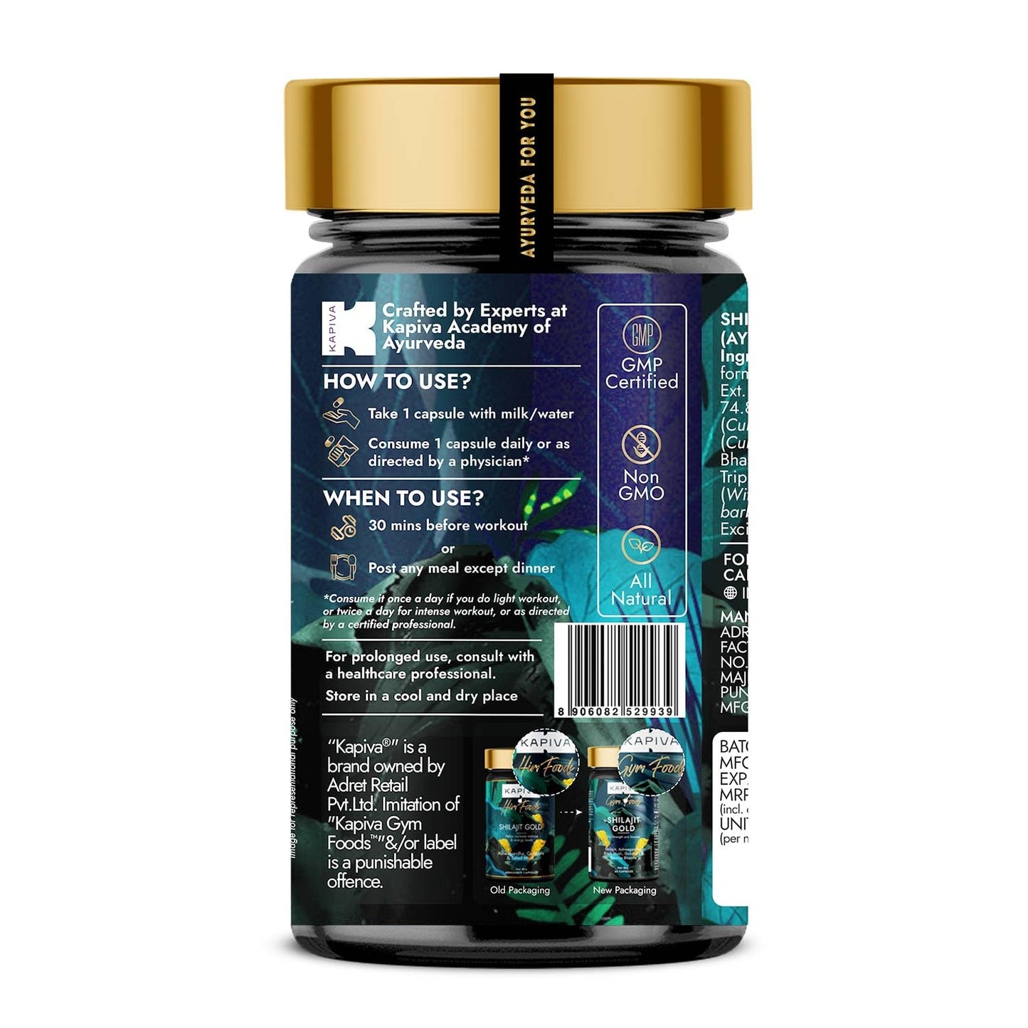 Kapiva Shilajit/Shilajeet Gold 60 Capsules