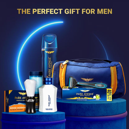 Park Avenue Good Morning Grooming Collection 7 in-1 Combo Grooming Kit for Men | Gift Set for Men | Father’s Day Gift for Dad | Shaving Kit for Men | Shaving Foam | After Shave