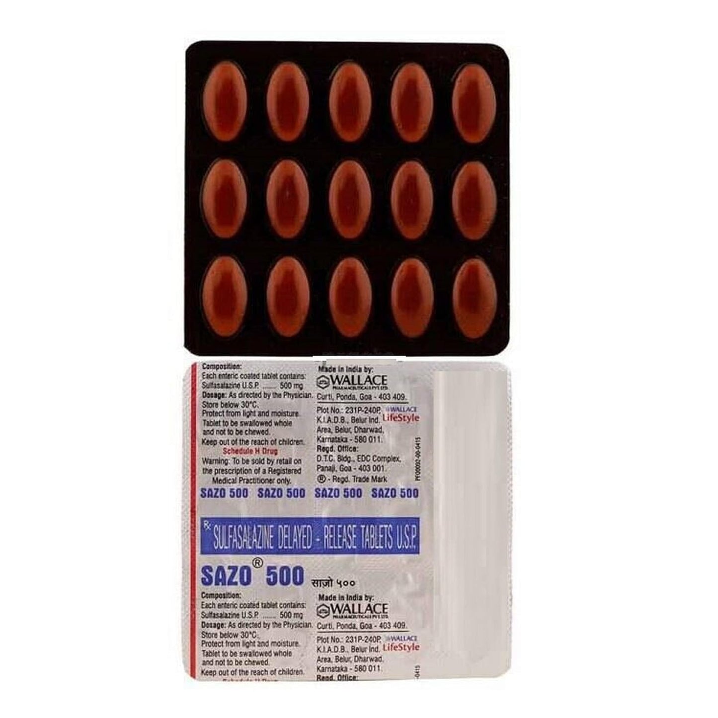 Sazo 500 - Strip of 15 Tablets