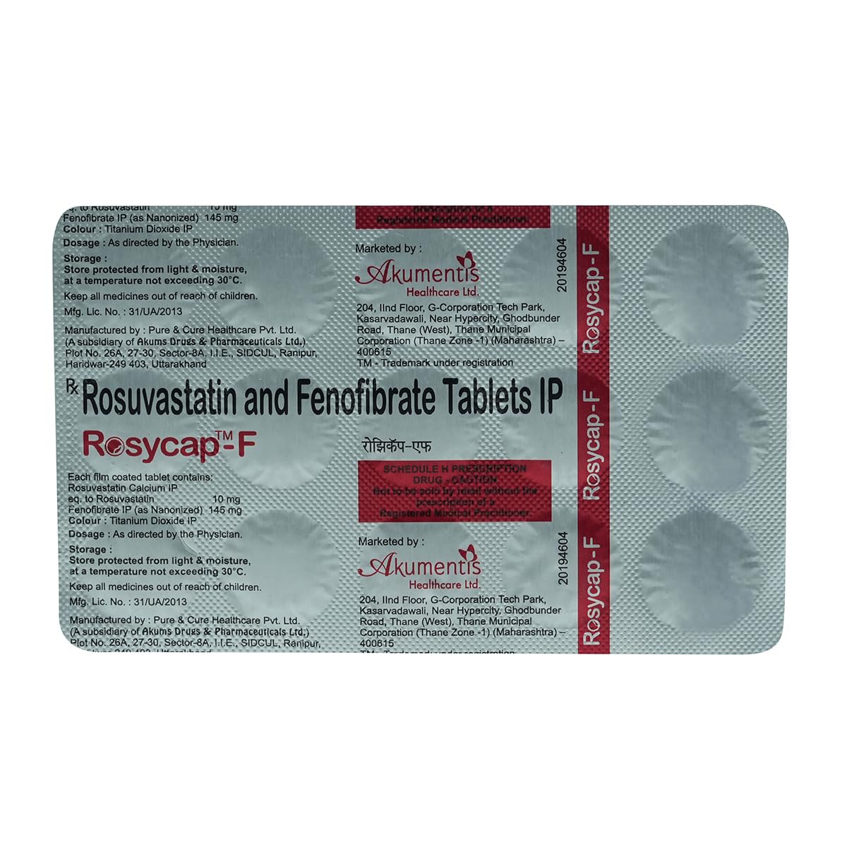 ROSYCAP-F 10 - Strip of 15 Tablets