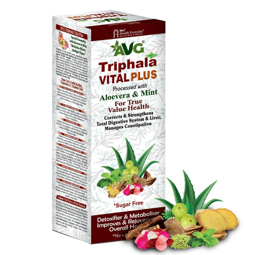 AVG Health Organics Triphala Vital Plus Colon Cleanser Tonic Processed with Aloevera and Mint, Manages Constipation, Fat and Piles (1000ml)