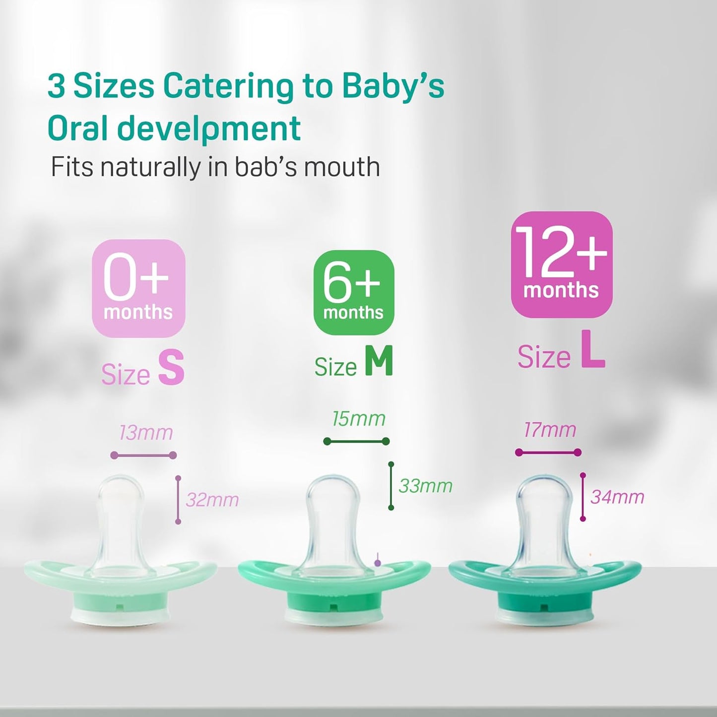 Pigeon Minilight Soother L Size  | Ultra-Light Silicone Pacifier for 6-12 Months