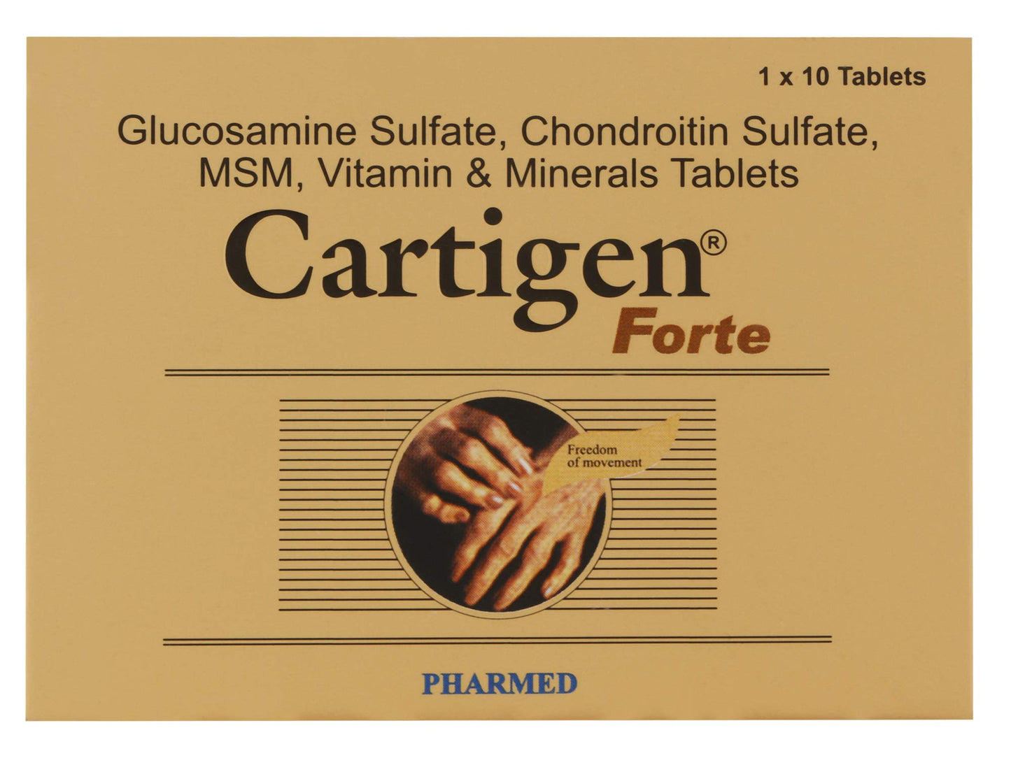 Cartigen Forte + Tablet with Glucosamine, Chondroitin, Amino Acids, Vitamins & Minerals | For Bone, Joint & Muscle Care