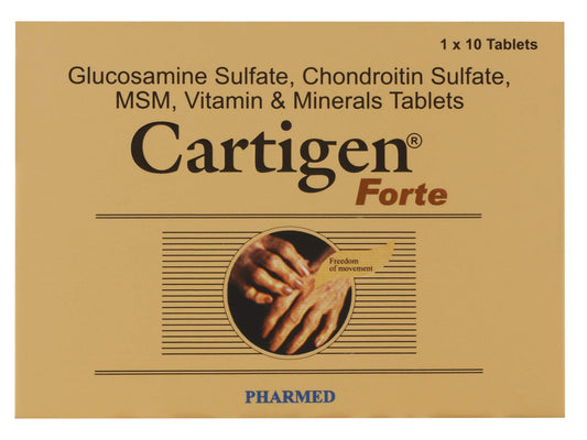 Cartigen Forte + Tablet with Glucosamine, Chondroitin, Amino Acids, Vitamins & Minerals | For Bone, Joint & Muscle Care