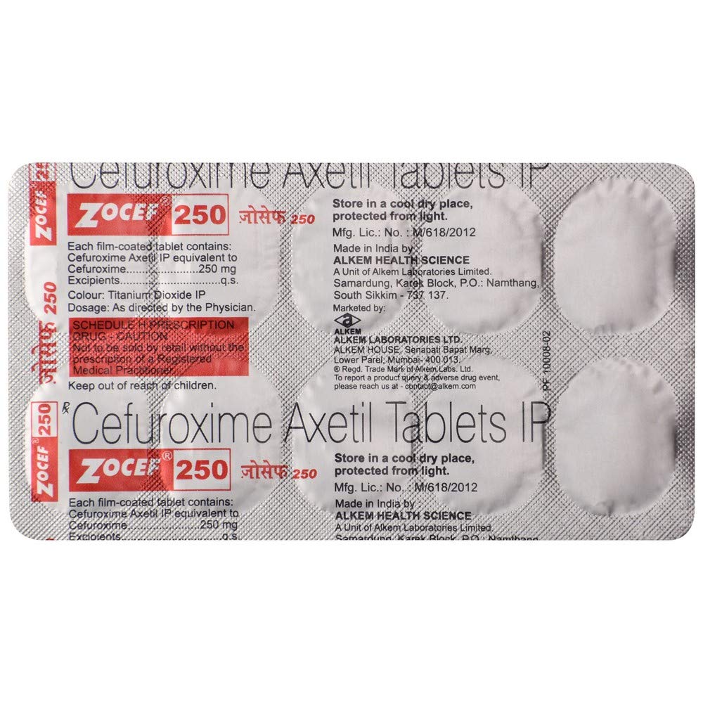 Zocef 250 - Strip of 10 Tablets