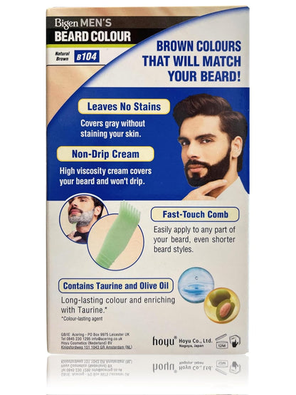 Bigen Men's Beard Color Natural Brown (B104) 20gm+20gm=40gm