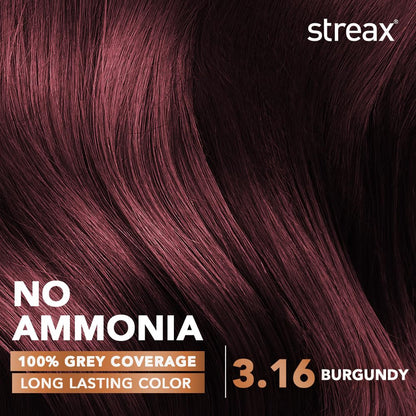 Streax Cream Hair Color, 3.16 Burgundy