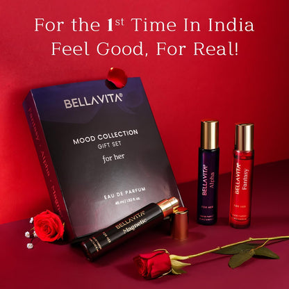 BELLAVITA Luxury Mood Collection Gift Set 3x15ML | Long Lasting EDP Perfume for Women | Alpha, Fantasy & Magnetic | Pink Pepper, Jasmine and Moss | Fruity, Floral Premium Fragrance for Woman