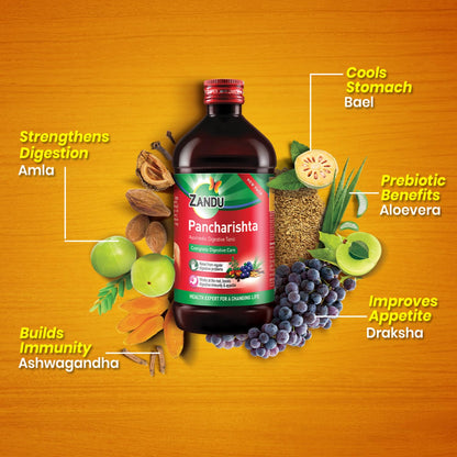Zandu Pancharishta Ayurvedic Digestive Tonic 650ML | Relief from Regular Gas, Bloating, Acidity & Indigestion From the Root