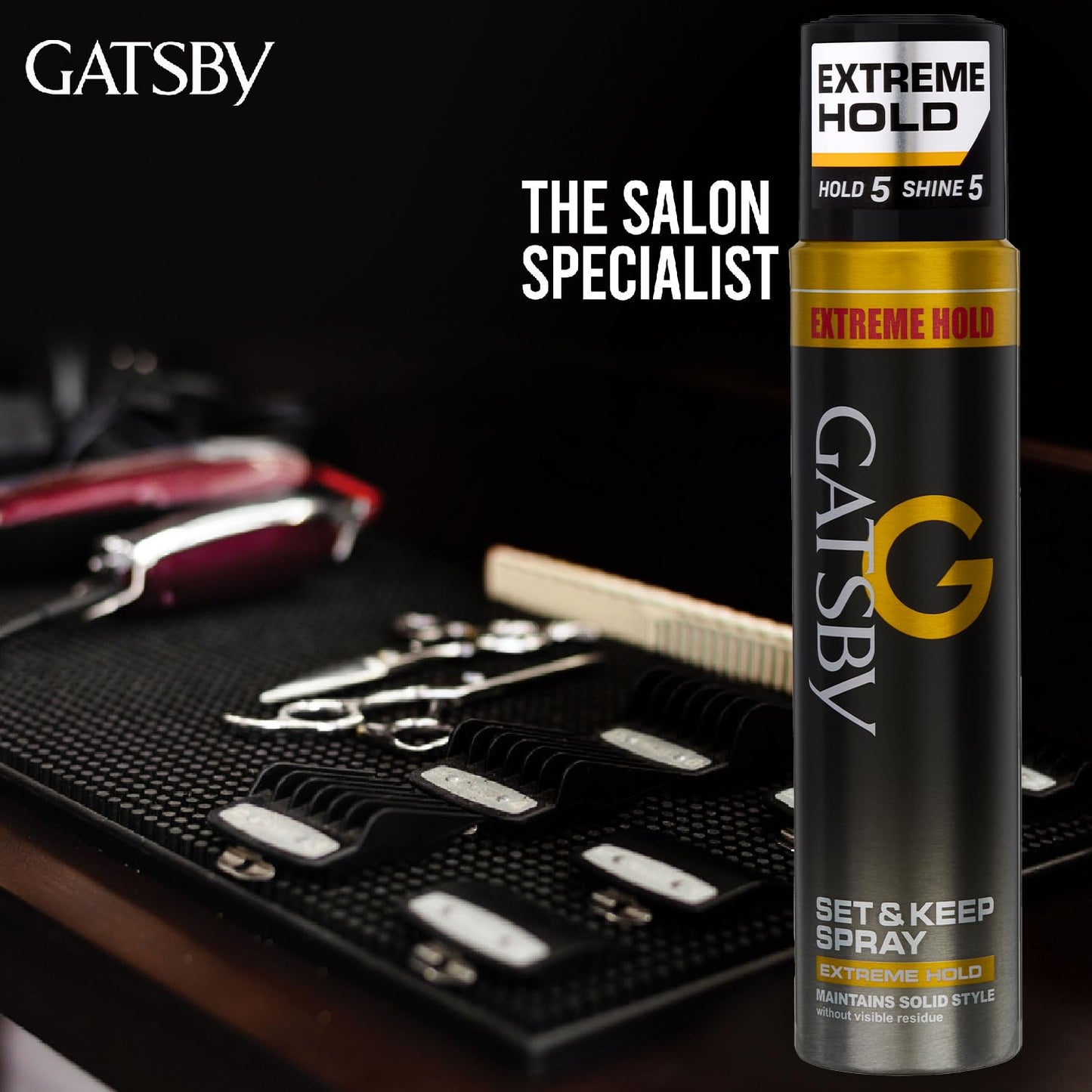Gatsby Set & Keep Hair Spray - Extreme Hold | Quick Drying, Long Lasting Hold, No Flaking & Natural Shine | Non Sticky & Easy Wash Off | Styling Hair Spray | 250ml