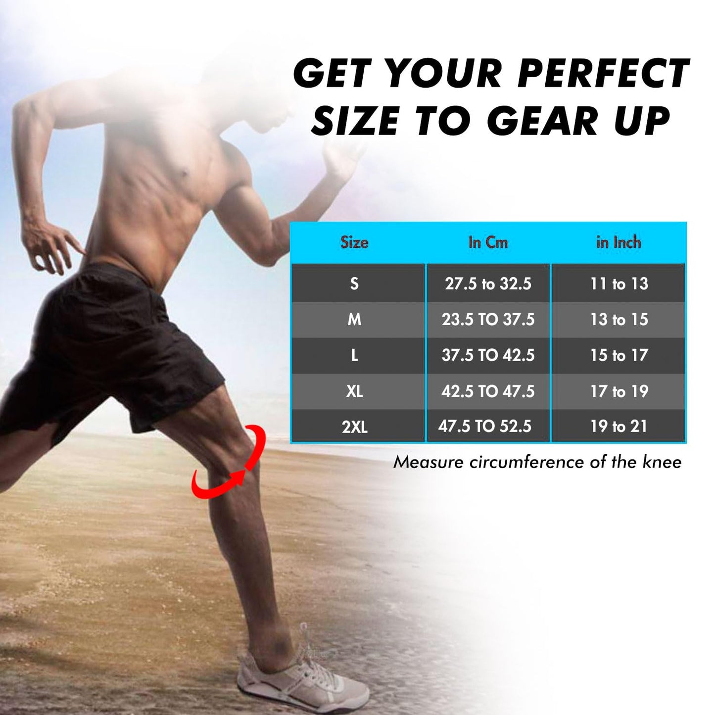 Flamingo Premium Knee Cap | Knee Support Cap for Gym, Sports, Joint Pain Relief, Exercise, Running, Cycling, Workout, Arthritis | Knee Cap for Men and Women | Size - XL | 1 PAIR |