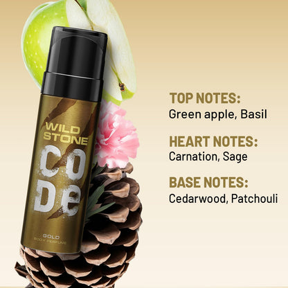 ILD STONE CODE Gold No Gas Body Perfume Spray For Men(120ml)