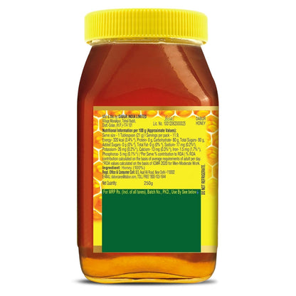 Dabur Honey - 250g | 100% Pure | World's No.1 Honey Brand with No Sugar Adulteration | For Fitness & Health | Natural Immunity Booster | 100% Indigenous | Rich in Antioxidants & Minerals
