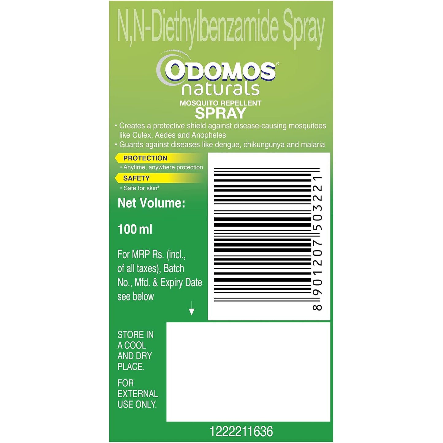 Dabur Odomos Narurals Mosquito Repellant Spray - 100 Ml