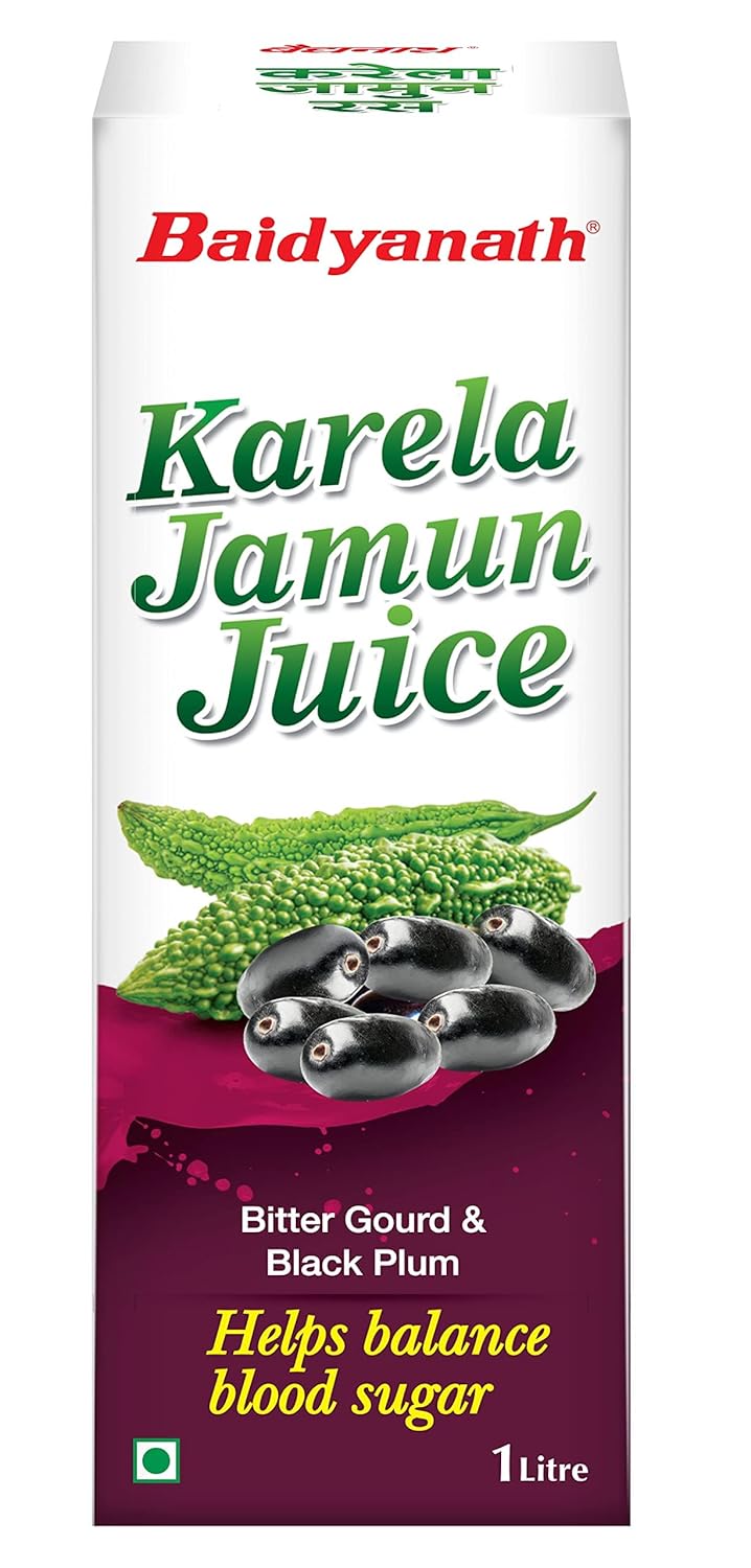 Baidyanath Ayurved Karela Jamun Juice 1L | Natural Remedy For Blood Sugar Management | Helps in Reducing the Bad Cholesterol Levels & Improves overall Health and Wellness