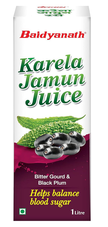 Baidyanath Ayurved Karela Jamun Juice 1L | Natural Remedy For Blood Sugar Management | Helps in Reducing the Bad Cholesterol Levels & Improves overall Health and Wellness