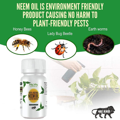 Leafy Tales Neem Oil Pure Cold Pressed, Water Soluble for Plants | All Purpose Indoor & Outdoor Plants, for Plant infestation ( concentrate can make up to 45 spray bottles)