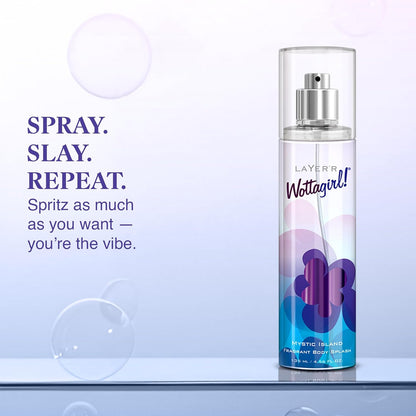 Layer’r Wottagirl Mystic Island Body Splash, 135 ml Premium Long-lasting Body Mist Spray for Women