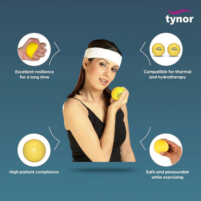 Tynor Exercising Ball PU, Yellow, Neuro, 1 Unit