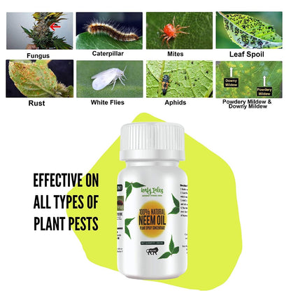 Leafy Tales Neem Oil Pure Cold Pressed, Water Soluble for Plants | All Purpose Indoor & Outdoor Plants, for Plant infestation ( concentrate can make up to 45 spray bottles)