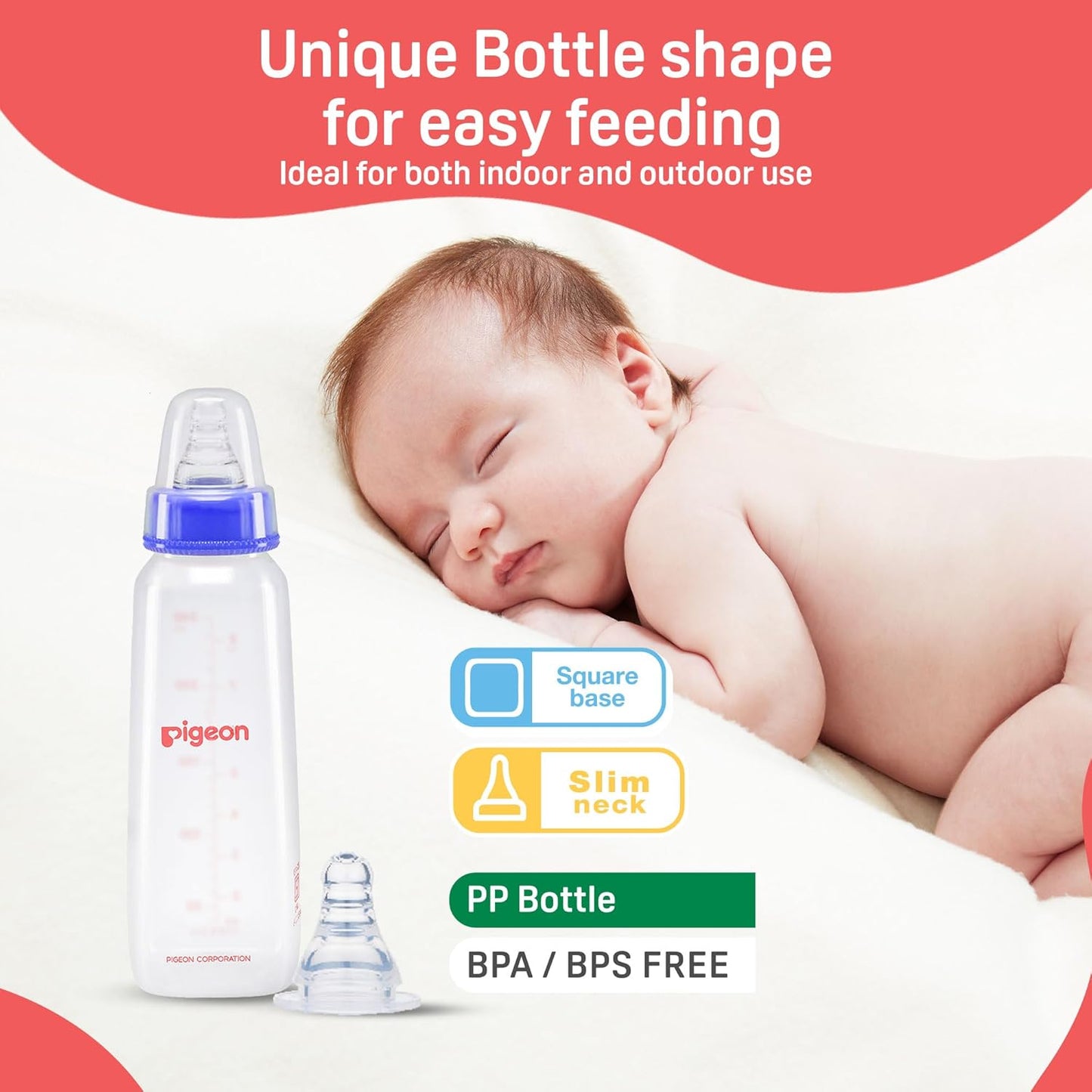 Pigeon Flexible Baby Feeding Bottle | Japan's No.1 Brand | Ideal for 12+ Month Babies | BPA Free