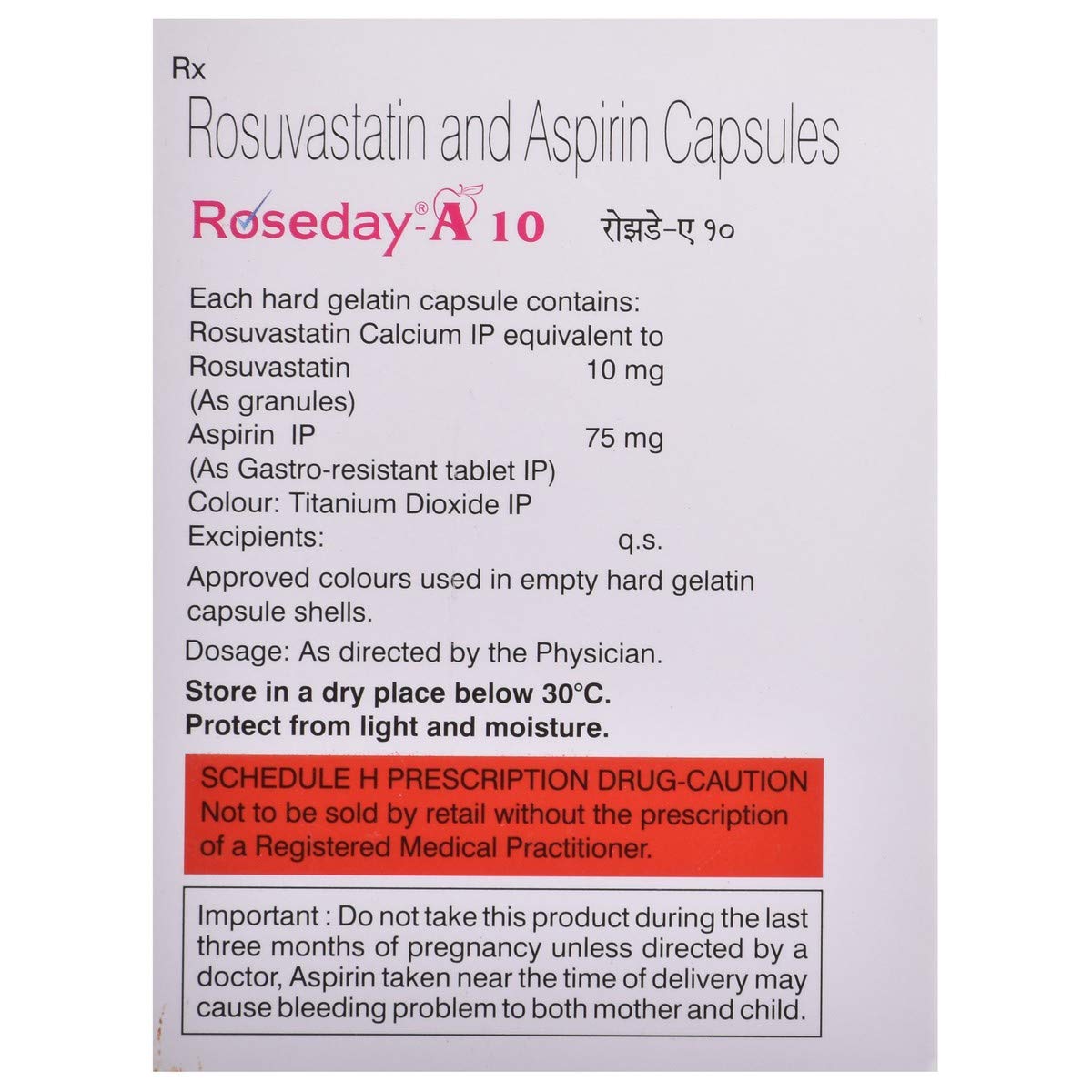 Roseday-A 10 - Strip of 10 Capsules