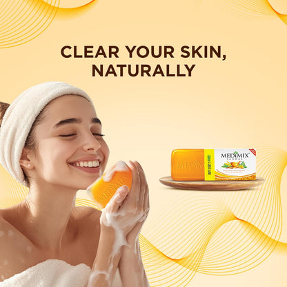 Medimix Sandal Ayurvedic Traditionally Made Bathing Bar Soap 125g (3 + 1 Combo Pack) | Infused with Sandal & Eladi Oil | Effective for Skin Blemish