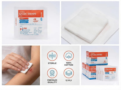 Sterile Gauze Size 7.5Cm X 7.5Cm 12Ply
