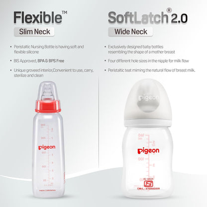 Pigeon Softlatch 2.0 Wide Neck Feeding Bottle 160ML