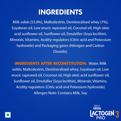 Lactogen Pro 3, Follow-Up Formula With Iron, Whey Protein And Vitamins, After 12 Months Up To 18 Months, Bag-In-Box Pack, 400g, Powder