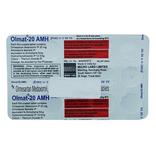 Olmat-20 AMH - Strip of 15 Tablets