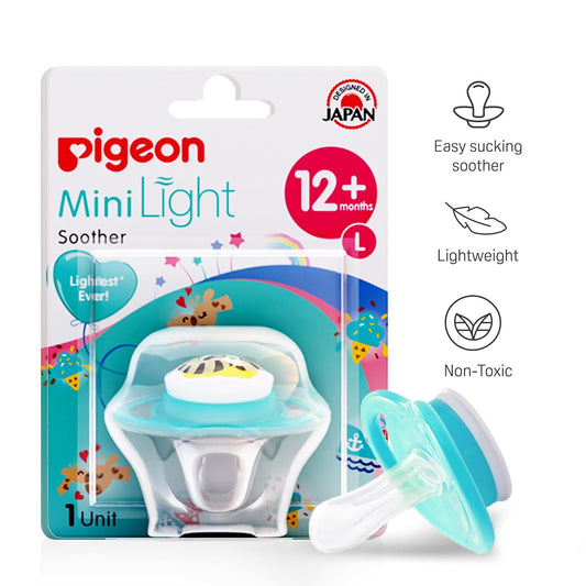 Pigeon Minilight Soother L Size  | Ultra-Light Silicone Pacifier for 6-12 Months