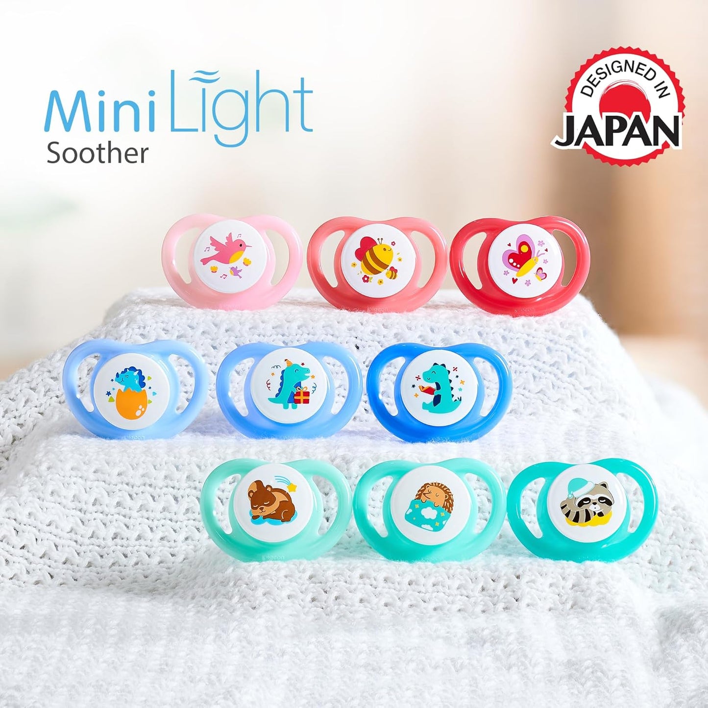 Pigeon Minilight Soother L Size  | Ultra-Light Silicone Pacifier for 6-12 Months