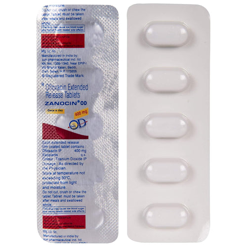 Zanocin OD 400 mg - Strip of of 5 Tablets