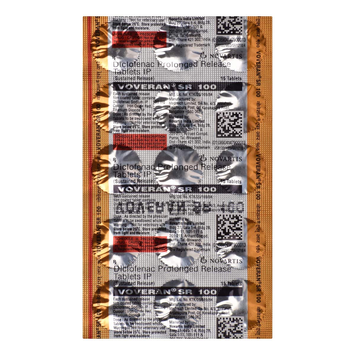 Voveran SR 100 - Strip of 15 Tablets