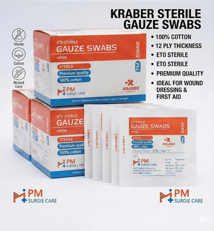 Sterile Gauze Size 7.5Cm X 7.5Cm 12Ply