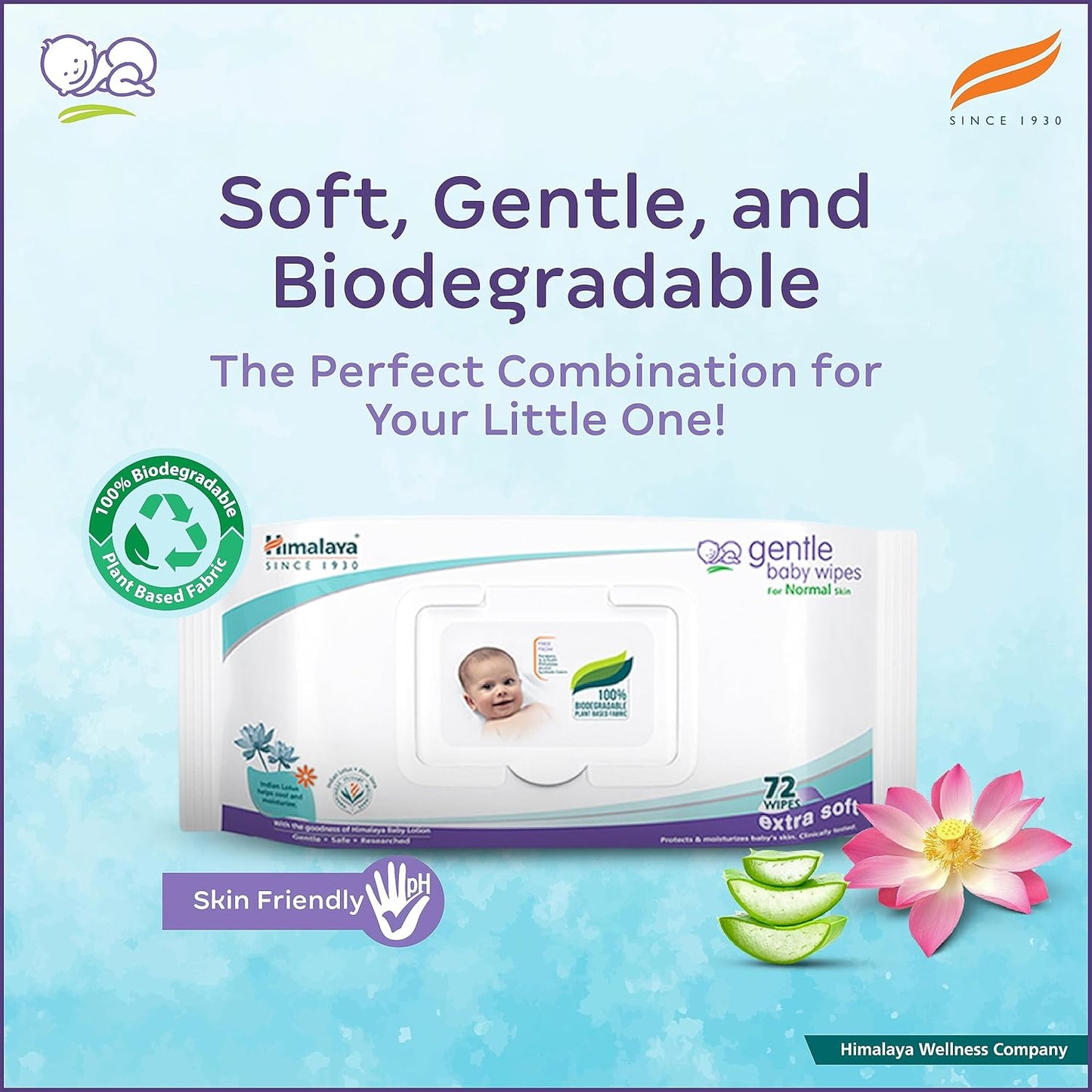 Himalaya Gentle Baby Wipes - 72 Pieces