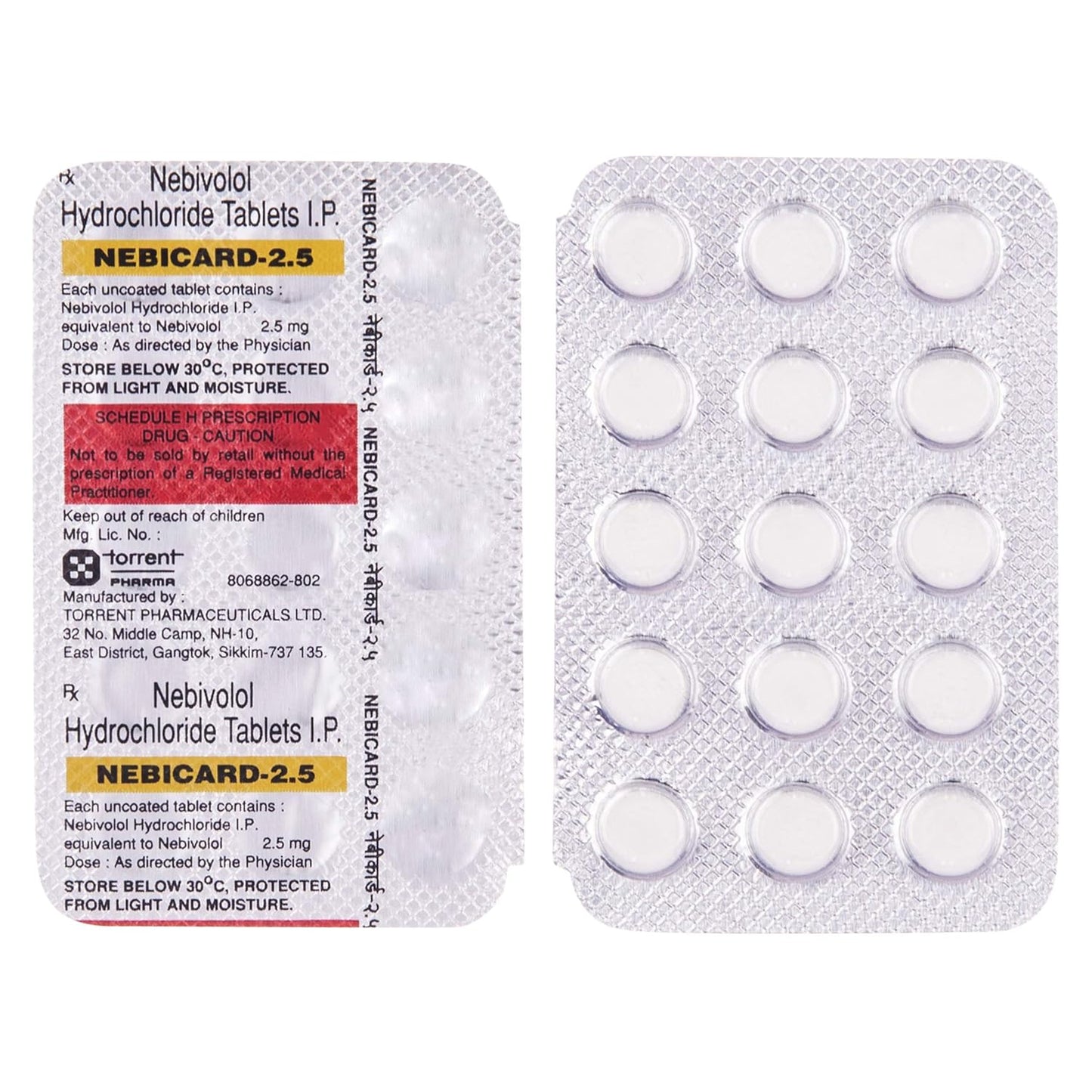 Nebicard 2.5 - Strip of 15 Tablets