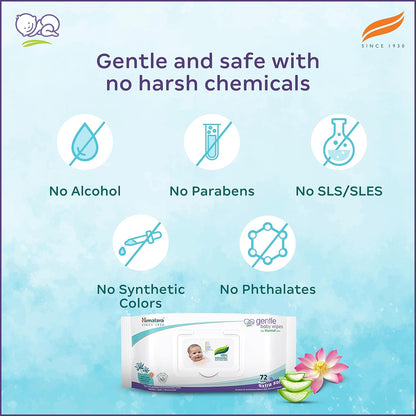 Himalaya Gentle Baby Wipes - 72 Pieces