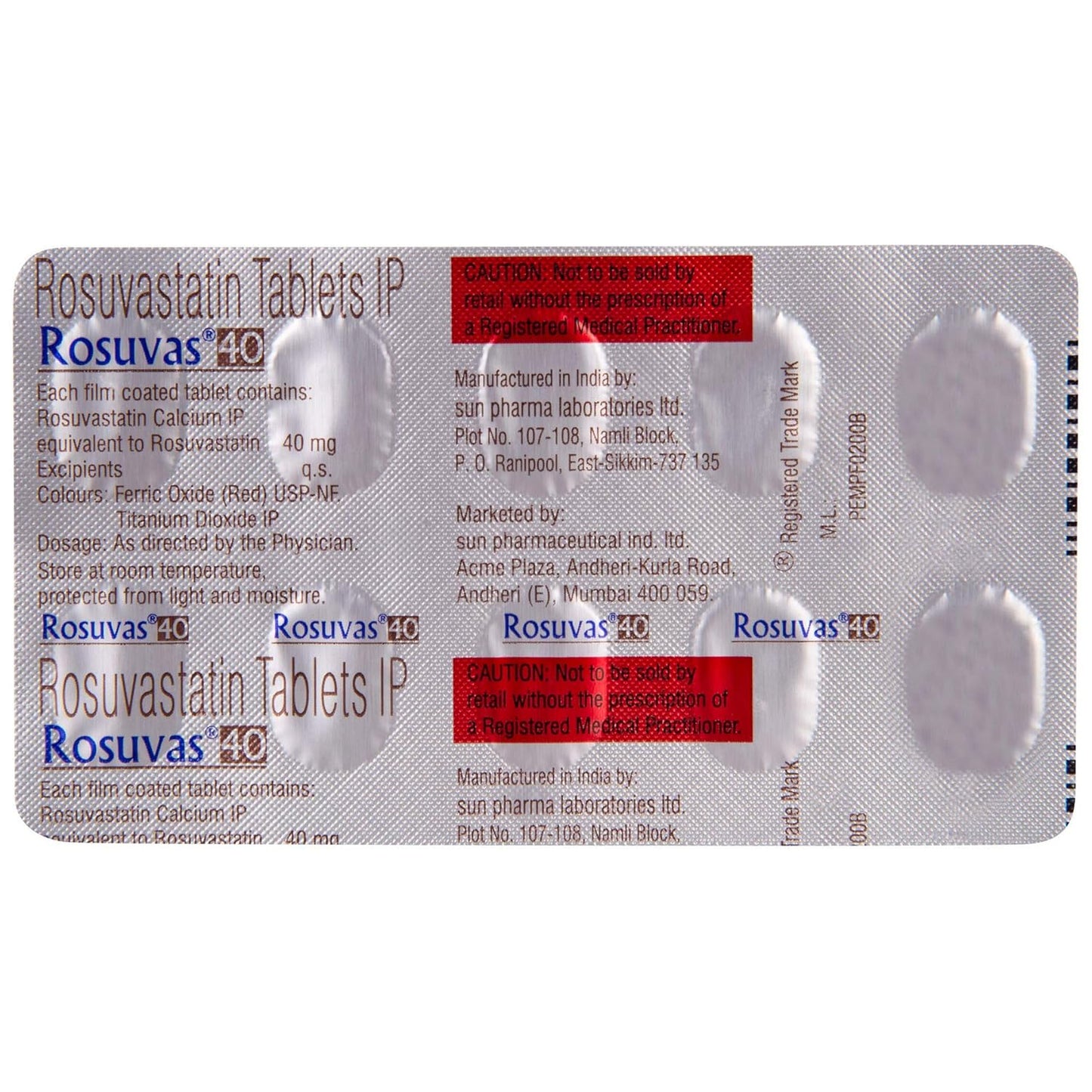 Rosuvas 40 - Strip of 10 Tablets