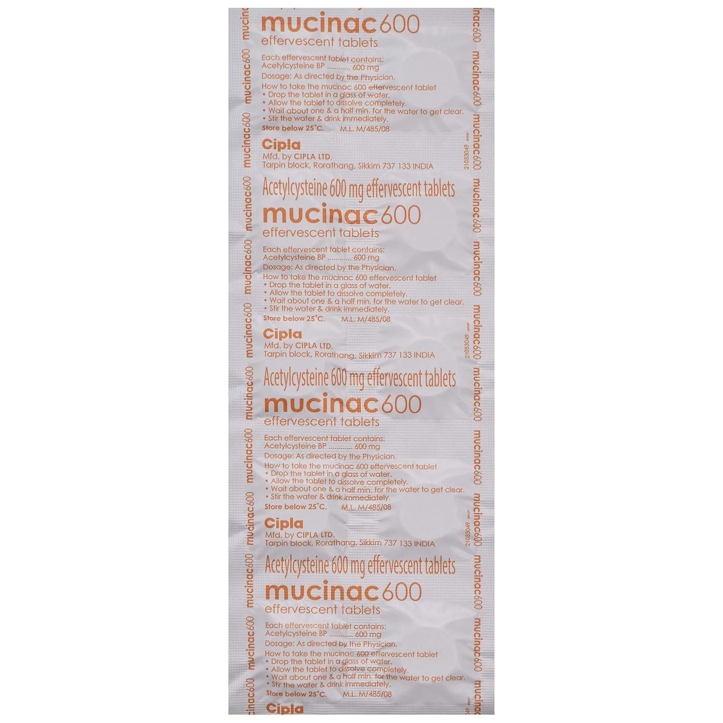 Mucinac 600 - Strip of 10 Tablets